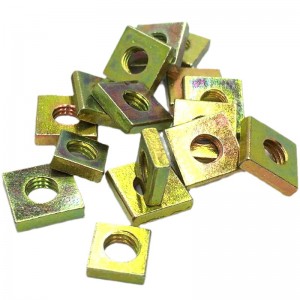 High Strength Grade 4 8 10 12 Steel Color Yellow Zinc Plated DIN562 Square thin nuts