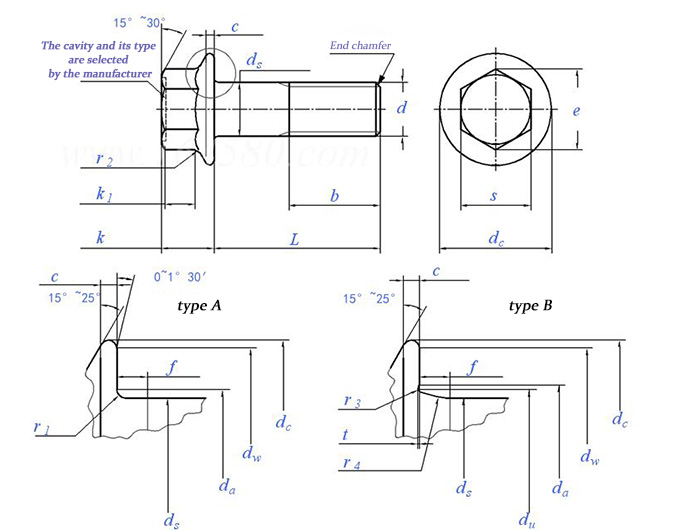 Flange bolts and flange nuts